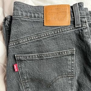 Levi's Womens Wide Leg Flare Jeans in Washed Black Denim